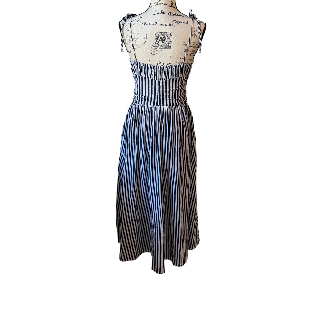 M.D.S. Stripes Charlotte Cami Midi Dress Size 1 Excellent Condition Navy & White - Picture 2 of 10